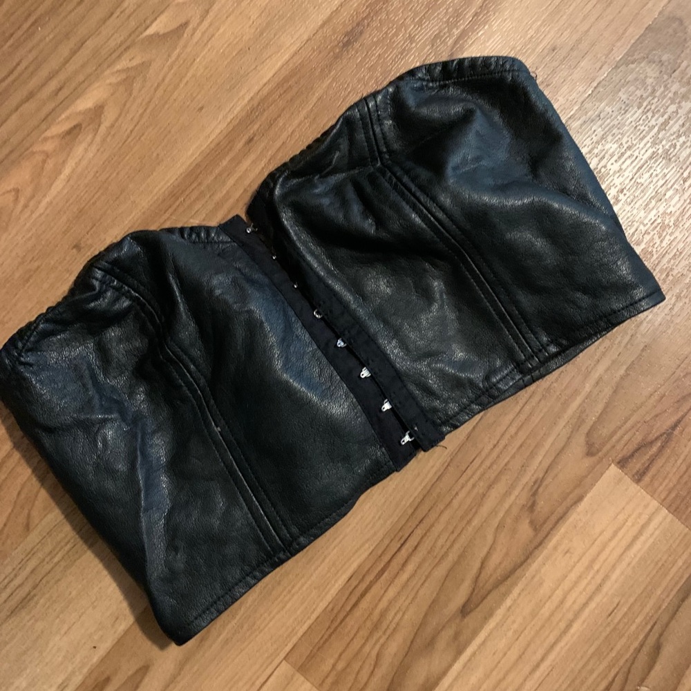 Faux Leather Bustier
